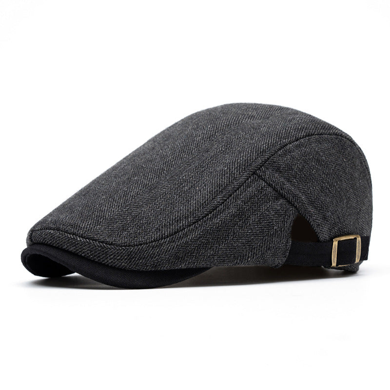 Mens Wool Blend Adjustable Winter Cap