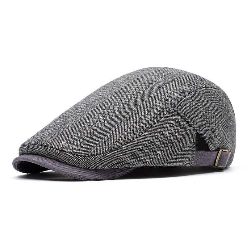 Mens Wool Blend Adjustable Winter Cap