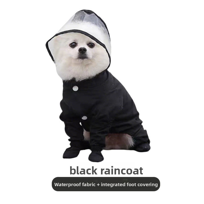 Waterproof Full-Coverage Dog Raincoat, Four-Legged Pet Rainwear for Small Dogs