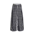 Women's Plaid Wide-Leg Casual Pants