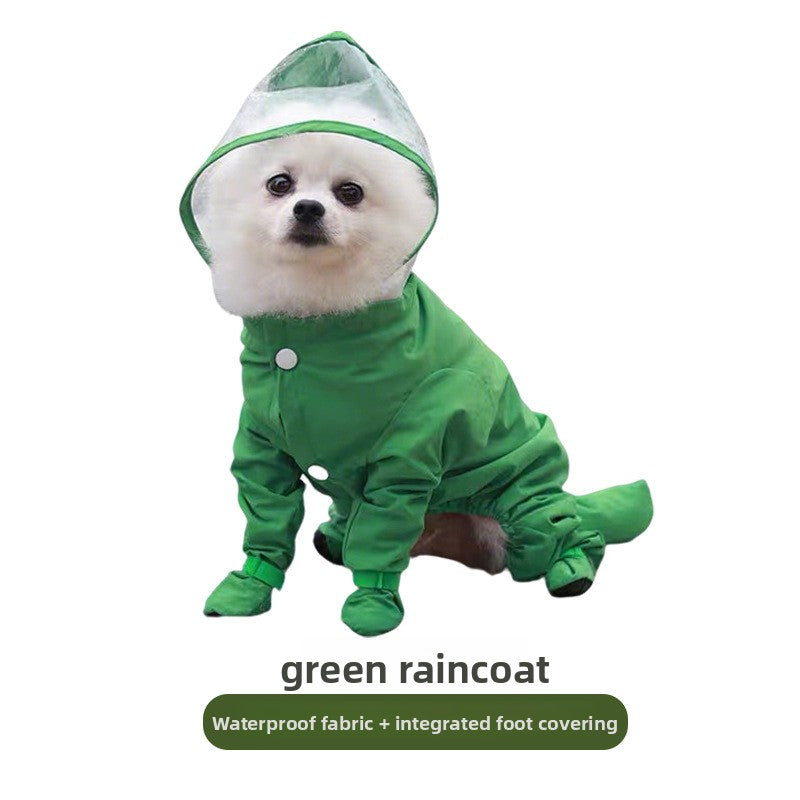 Waterproof Full-Coverage Dog Raincoat, Four-Legged Pet Rainwear for Small Dogs