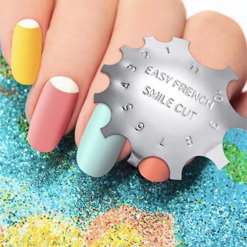1Pcs Easy French Cut V-Shape Tips Manicure Edge Trimmer C-Curve/Oval Shape Trimmer Steel Line Tools Nail Art Acrylic Cutter AM01