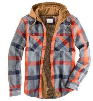 Mens Plaid Hooded Jacket