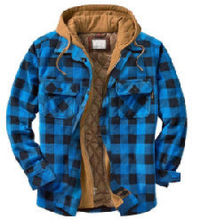 Mens Plaid Hooded Jacket