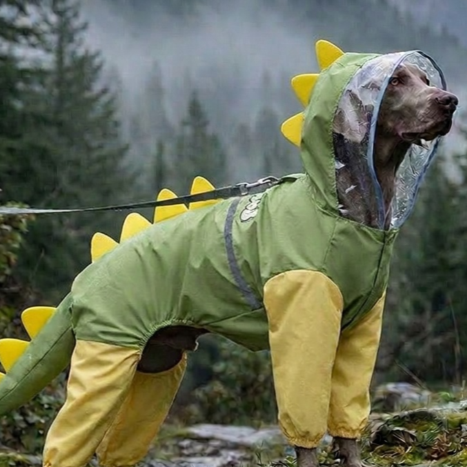 Outdoor four-legged big dog raincoat