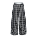 American Retro Wide-Leg Plaid Pants