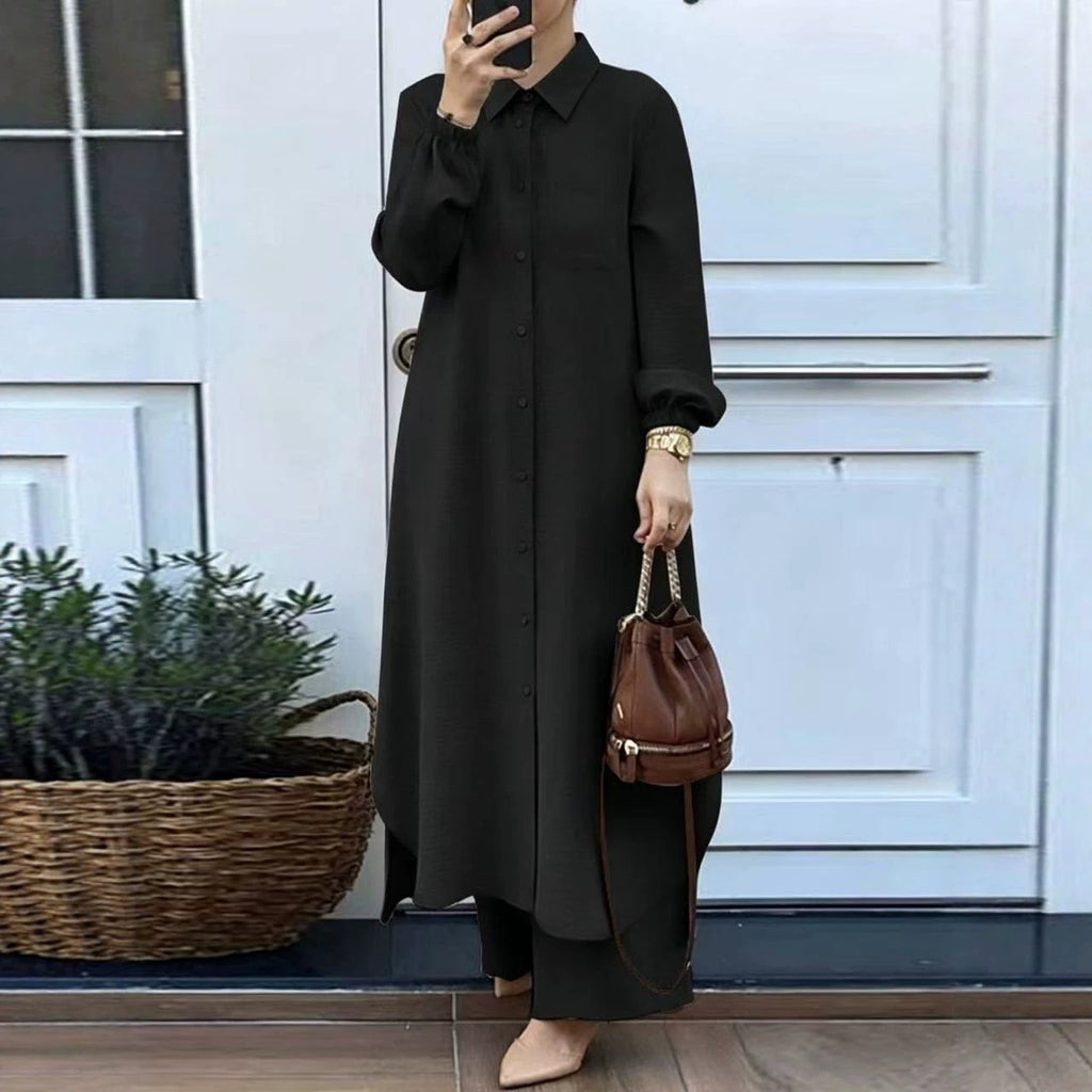 Women's Two-Piece Shirt and Trousers Set