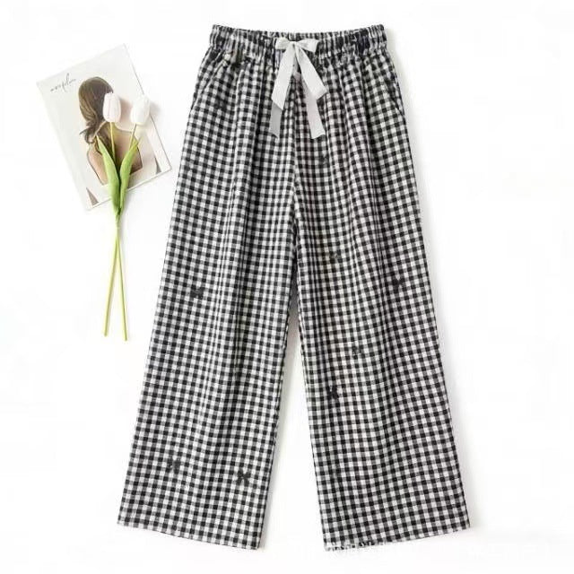 Womens Loose Fit Cotton Silk Pants