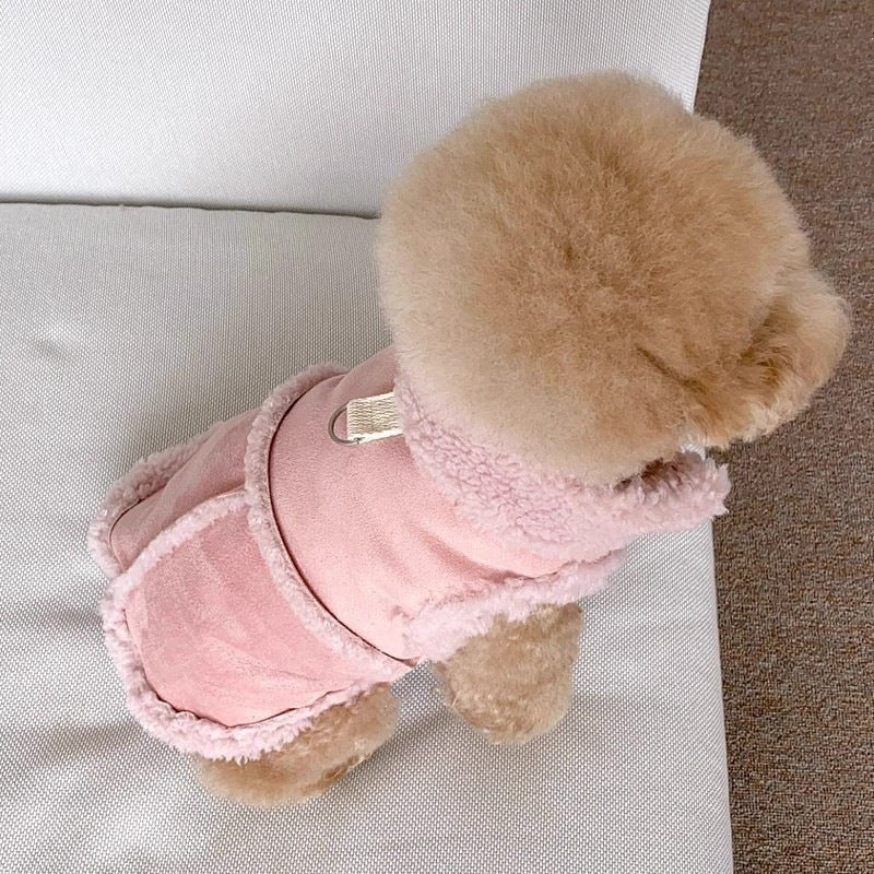 Soft Suede Dog Vest Warm Apparel for Small Pets