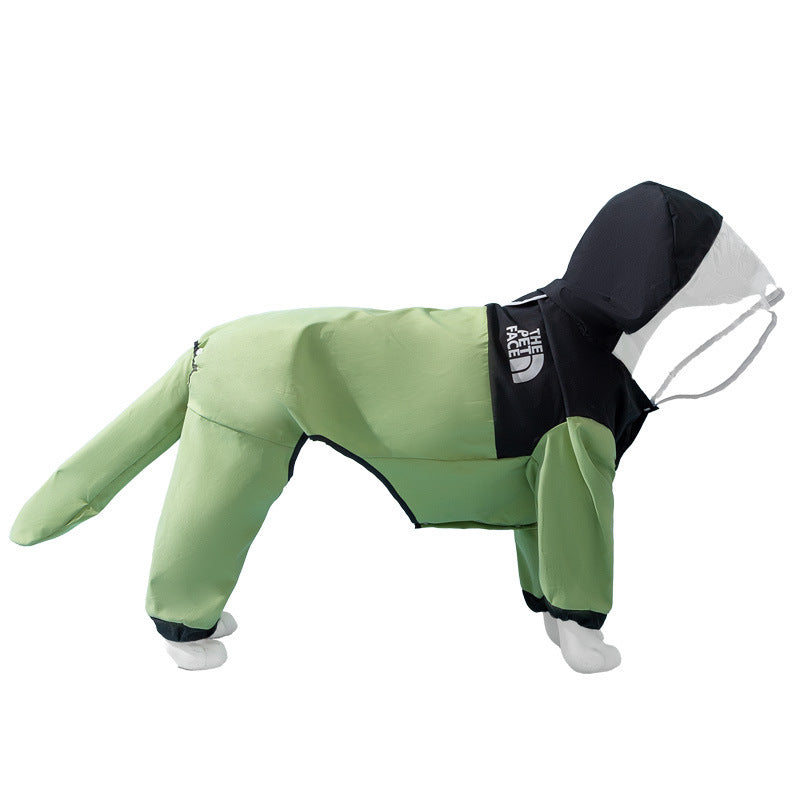 Outdoor four-legged big dog raincoat