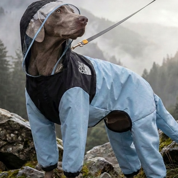 Outdoor four-legged big dog raincoat