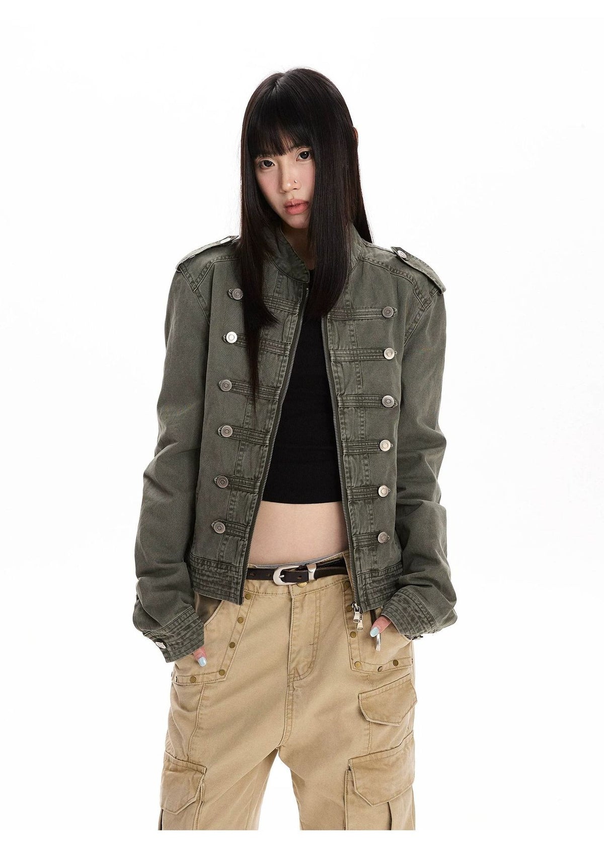 Palace Style Washed Denim Jacket for Women