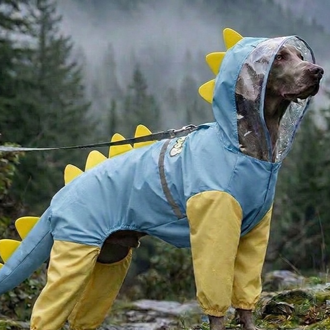 Outdoor four-legged big dog raincoat