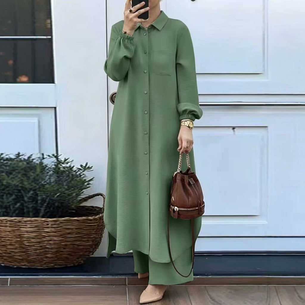 Women's Two-Piece Shirt and Trousers Set