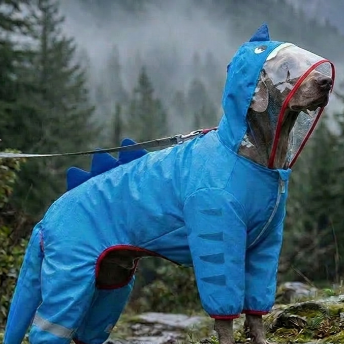Outdoor four-legged big dog raincoat