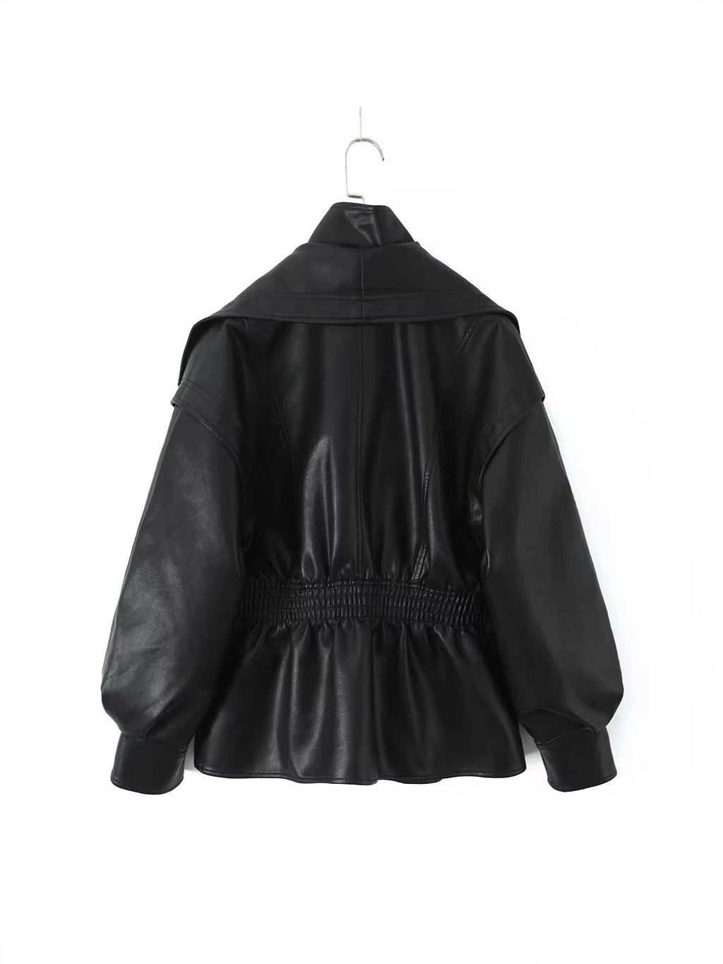 Double Collar Slim Jacket Leather Jacket Wallet