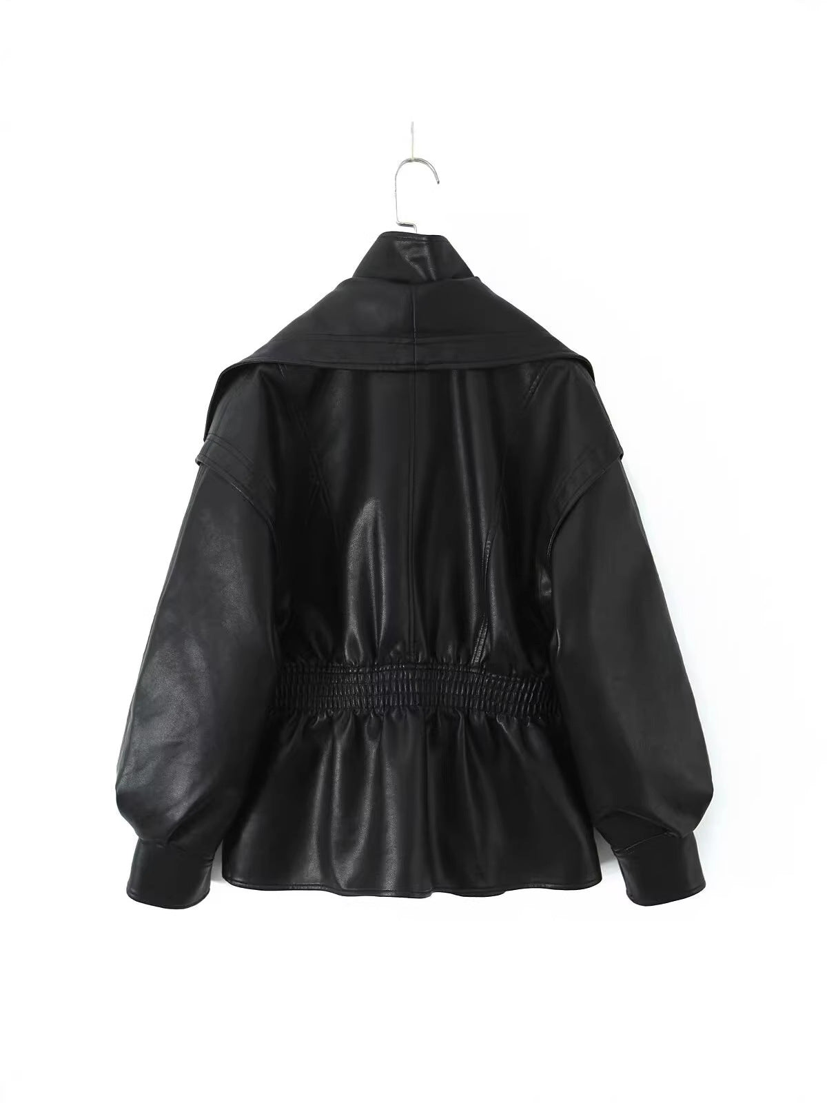 Double Collar Slim Jacket Leather Jacket Wallet