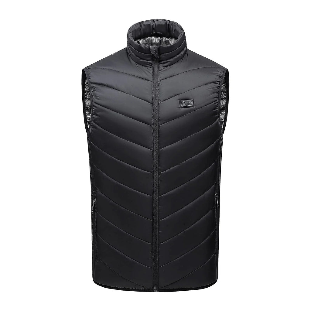 Heated Vest for Men Washable Winter Heated Clothing USB Charging Electric Heated Body Warmer Heated Gilet with 9 Heating Zones Outdoor Cycling Hiking Ski (No Power Bank)