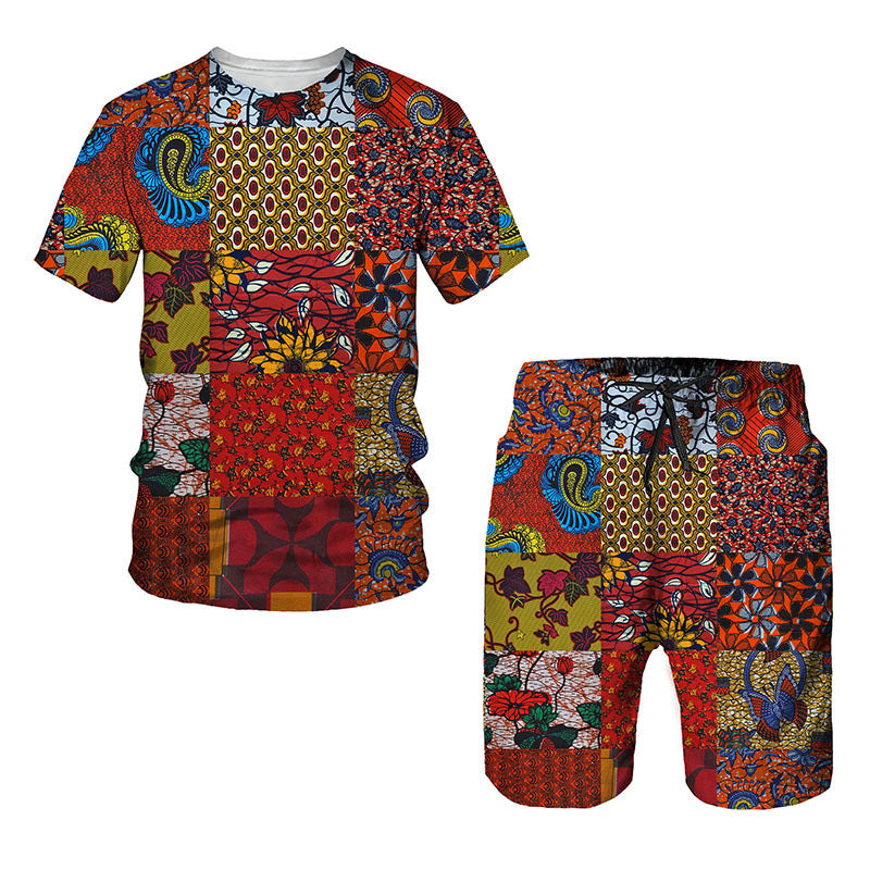 Print Short-Sleeve Shorts