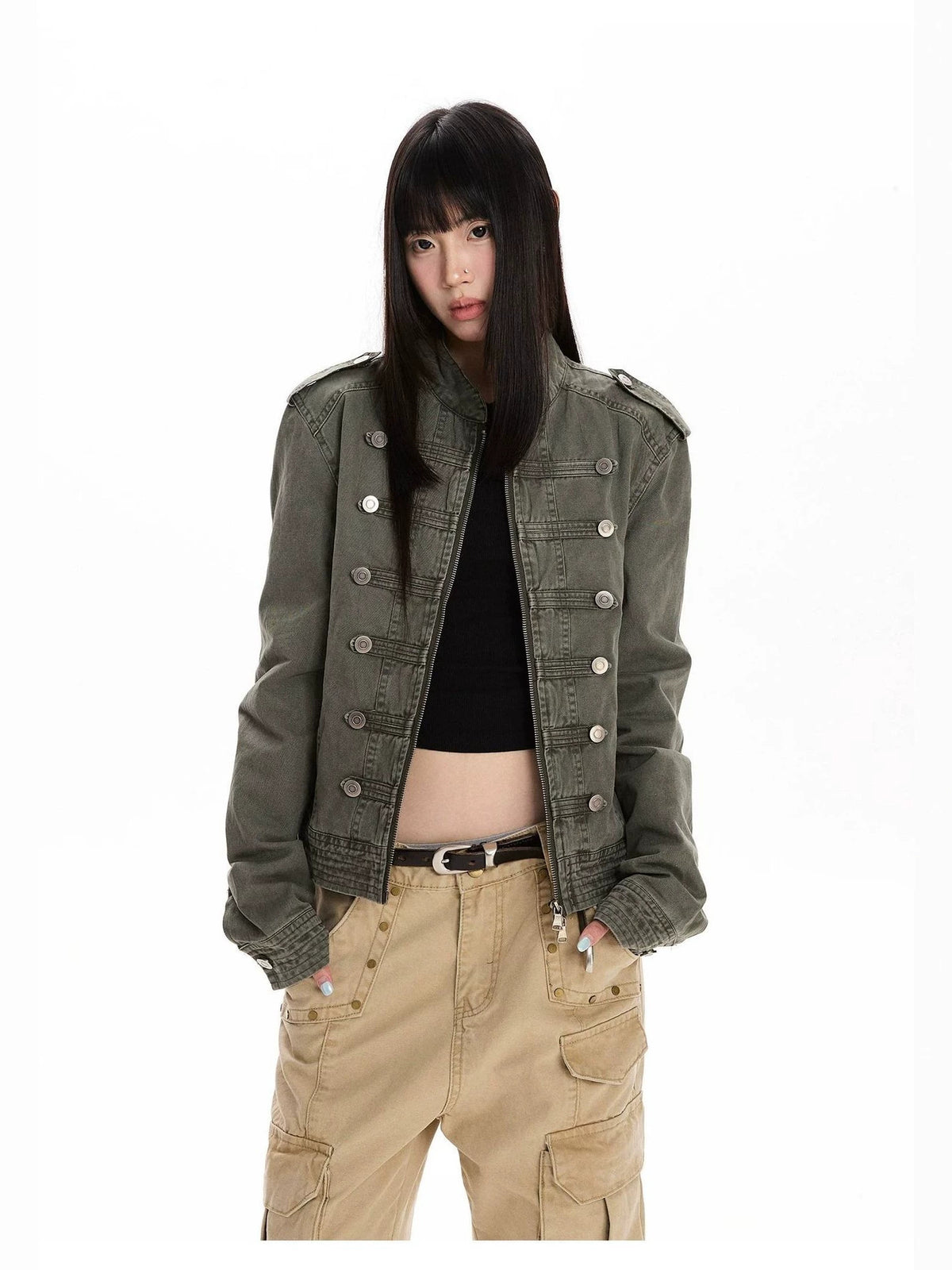 Palace Style Washed Denim Jacket for Women