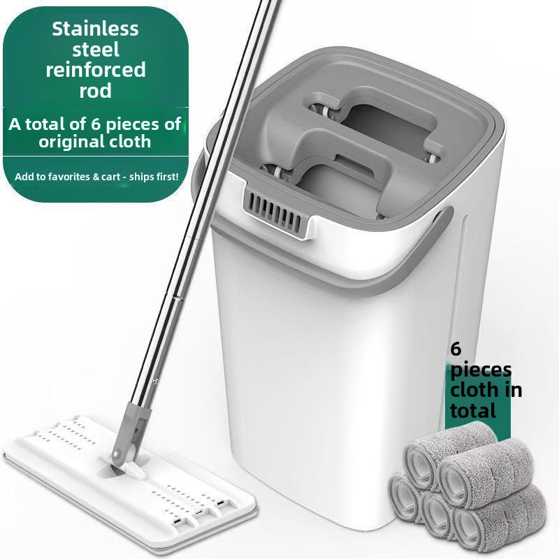 Flat Mop with Self Cleaning Bucket