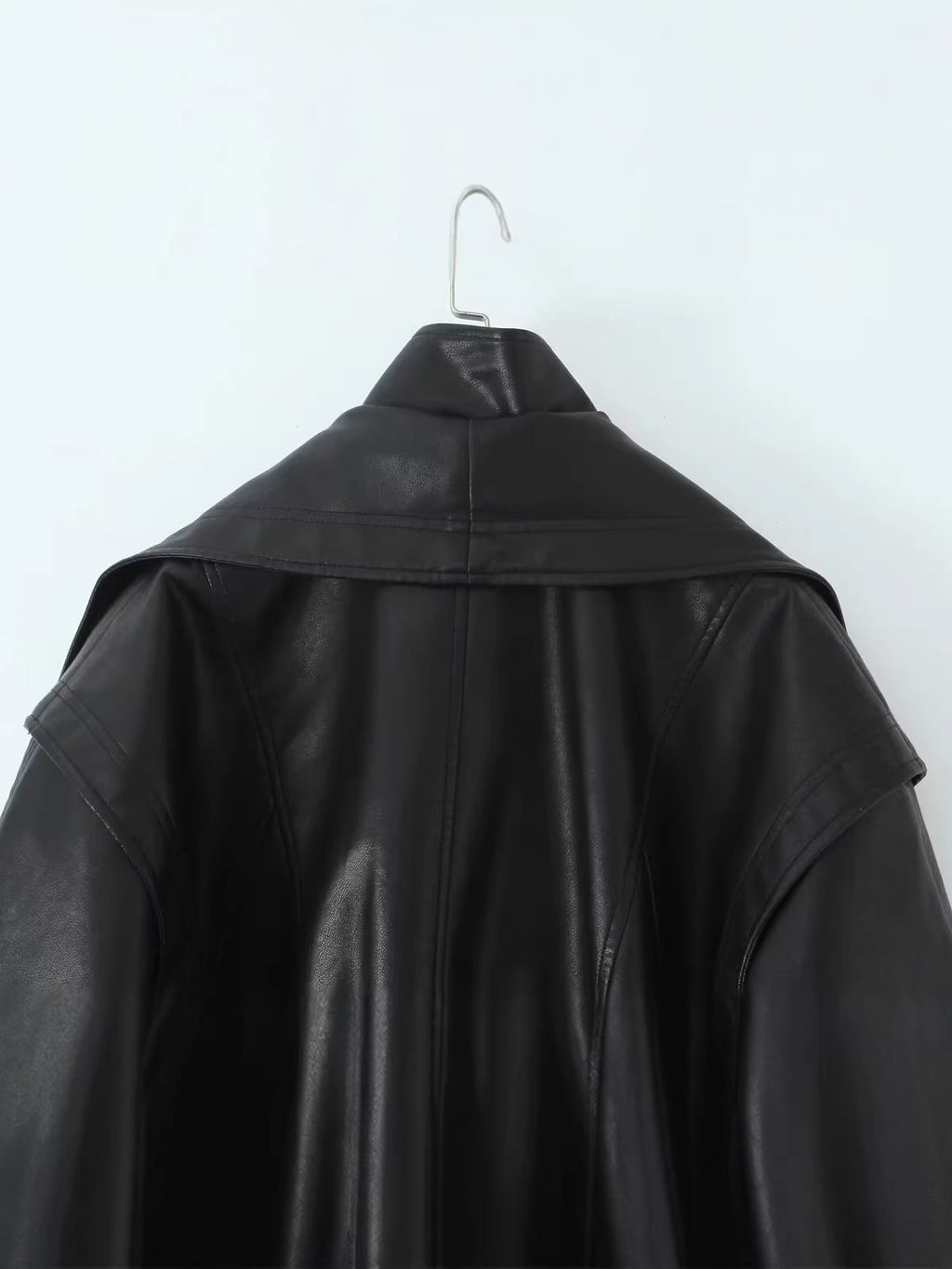 Double Collar Slim Jacket Leather Jacket Wallet