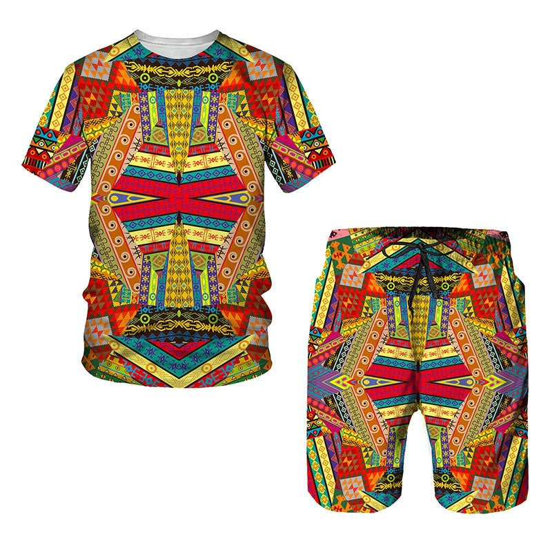 Print Short-Sleeve Shorts