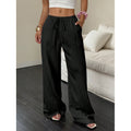 Womens Textured Knotted Waist Wide Leg Pants