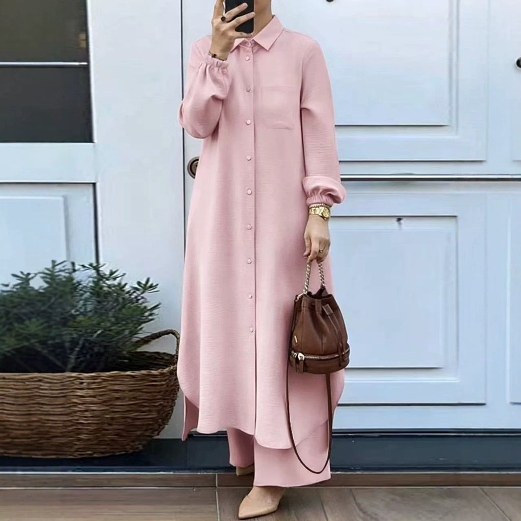 Women's Two-Piece Shirt and Trousers Set