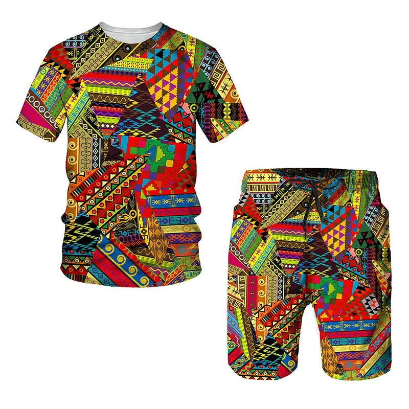 Print Short-Sleeve Shorts