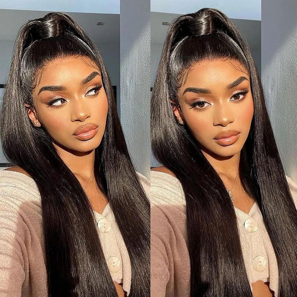 13x6 Glueless Lace Front Wig Natural Hairline Synthetic Hair