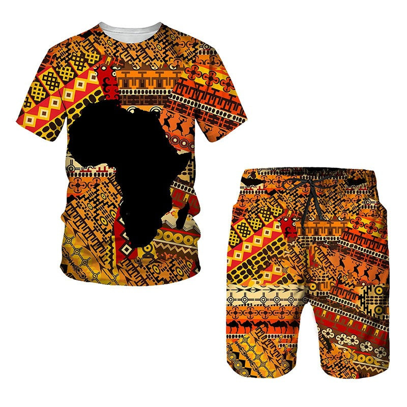 Print Short-Sleeve Shorts
