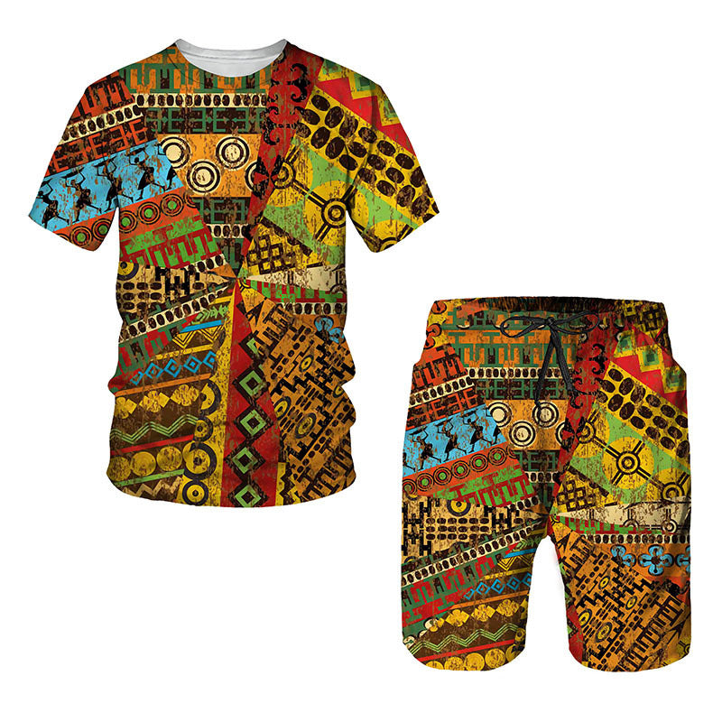 Print Short-Sleeve Shorts