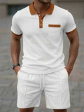 Men's Casual Polo Shirt and Shorts Set
