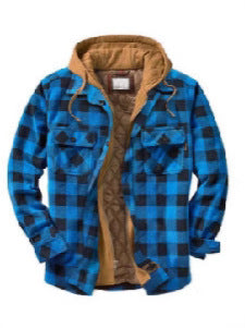 Mens Plaid Hooded Jacket