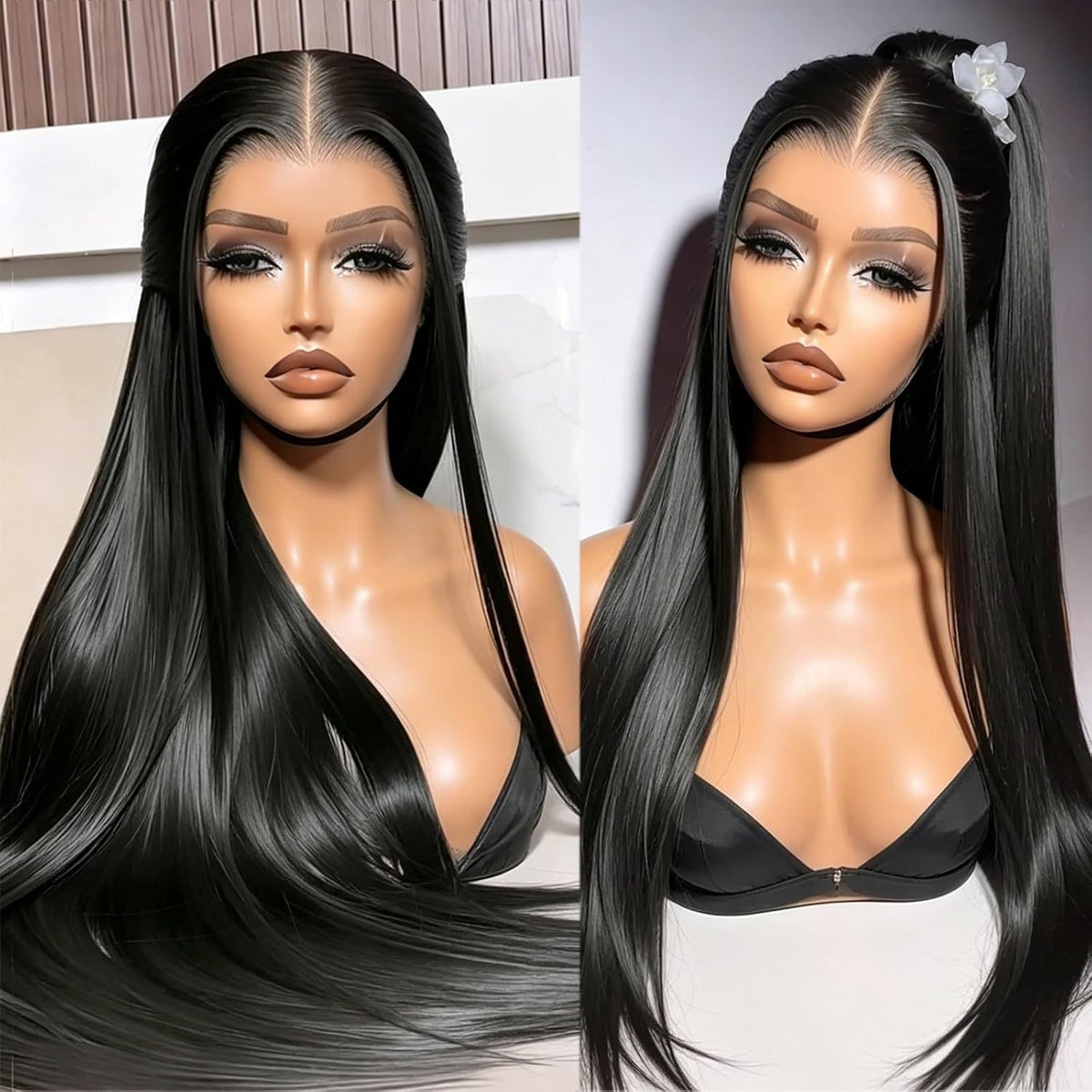 13x6 Glueless Lace Front Wig Natural Hairline Synthetic Hair