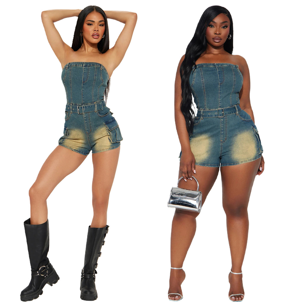 Strapless Denim Jumpsuit