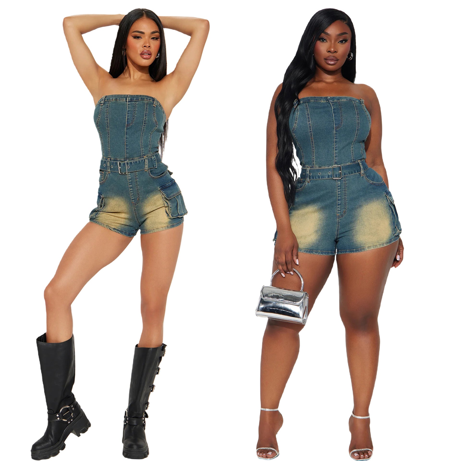 Strapless Denim Jumpsuit
