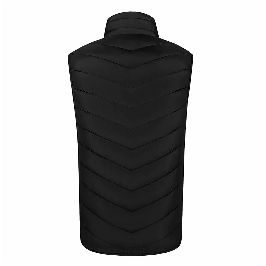 Heated Vest for Men Washable Winter Heated Clothing USB Charging Electric Heated Body Warmer Heated Gilet with 9 Heating Zones Outdoor Cycling Hiking Ski (No Power Bank)