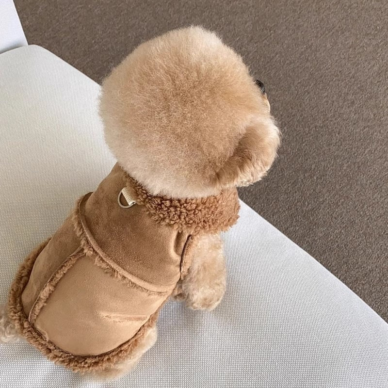 Soft Suede Dog Vest Warm Apparel for Small Pets